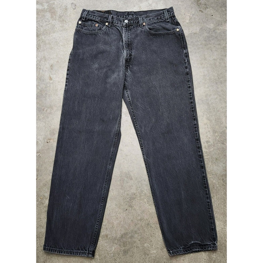 VTG Levi's 550 Relaxed Fit Jeans Men's 38x32* (36x31) Black Baggy Denim Y2K - Picture 13 of 16
